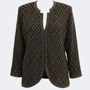 Vintage Black Imported Sweater covered in Black/crystallized Gold sequins